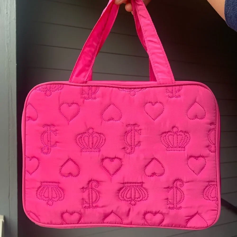 Pink Juicy Couture Crowns Travel Cosmetic Bag